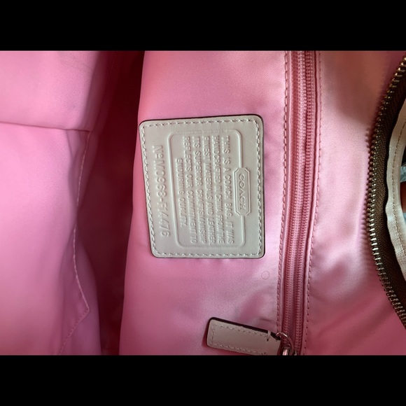 New Coach Shoulder/Tote Bag (2 straps included), Cream/Tan/Pink in color! New! - Picture 7 of 9
